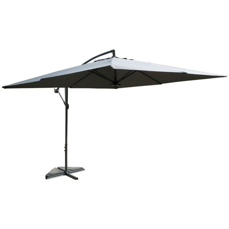 Concept-usine - Parasol led déporté carré 3x3m gris solenzara led
