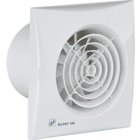 Soler Et Palau – Ventilateur petit volume Silent-100 CHZ – VMC simple flux pour espaces confinés – Débit max 100m³/h – Installation murale ou plafond