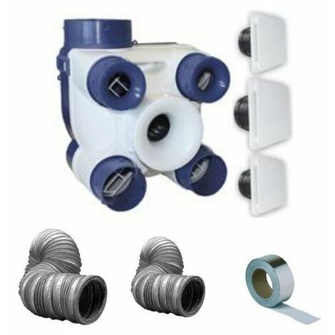 Soler Et Palau – VMC simple flux autoréglable 3 bouches ultra plates – Débit maîtrisé cuisine – Caisson compact pour maisons T1 à T7