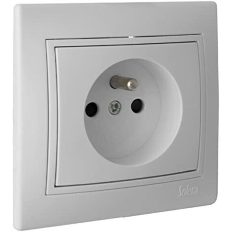SOLERA 42940 Base bipolare 16A 250V con presa francese S.Europe, 50 W, 250 V, Neutro