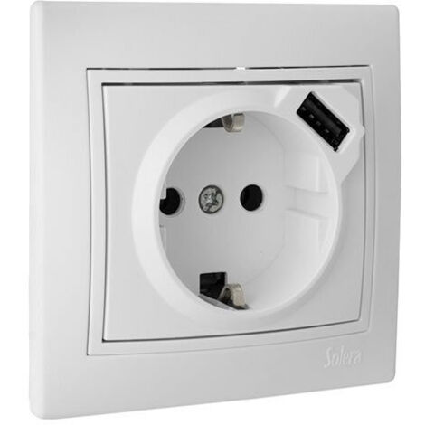 Solera ERP60USB-U Base de Plug, 50 W, 250 V, White