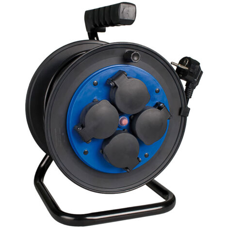Solera Kabelaufroller 50 Meter schwarz und blau