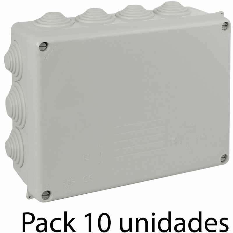 

pack 10 caja de registro superficie 230x180x88 cierre a tornillos - Solera