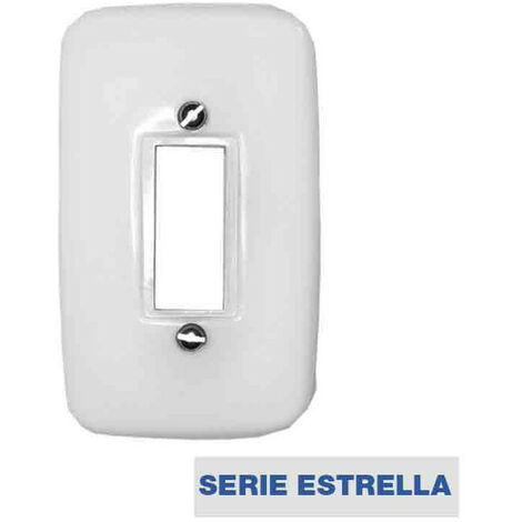 Solera – Plaque d'interrupteur petite estrella – Finition métal – Pour montage sur plaques standard – Design moderne et épuré