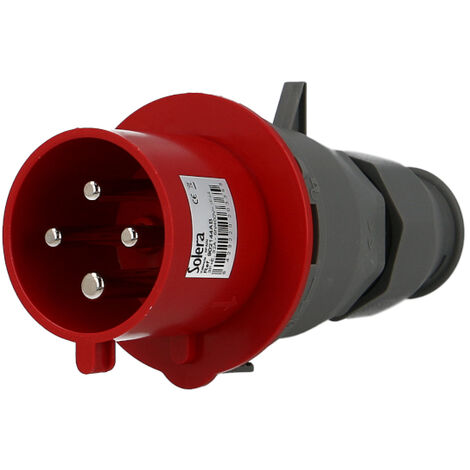 Solera – Prise mâle CEE triphasée 4 x 32A – Tension 400V – Indice de protection IP44 – Pour installations industrielles extérieures