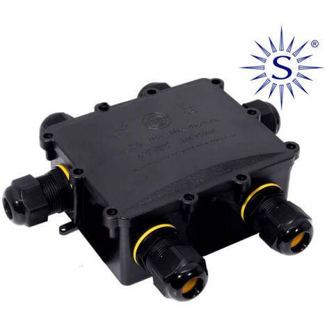 Solera Scatola di giunzione esterna IP68 nera 13,5x11,5 cm