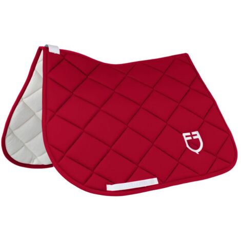 Solid jumping saddle pad: pony, Rosso/Bianco