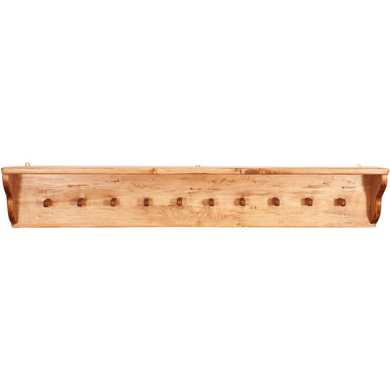 Solid lime wood natural finish W157xDP22xH25 cm sized clothes rack cantilever. Made in Italy