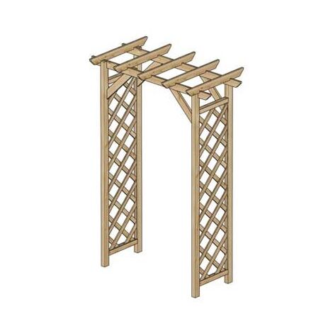 Solid – Pergola droite en pin sylvestre autoclave 2.13 m – Structure facile à installer – Pour agrémenter votre jardin avec des plantes grimpantes