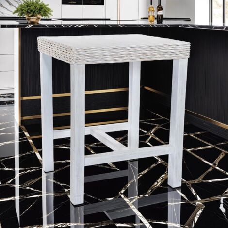 Solid Reclaimed Pine Bar Table White Wash Painted Finish