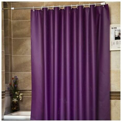 Solid Shower Curtain 6 x 6 FT Bath Curtains Waterproof PEVA Bathroom Curtains for Bathtub Showers Metal Grommets purple