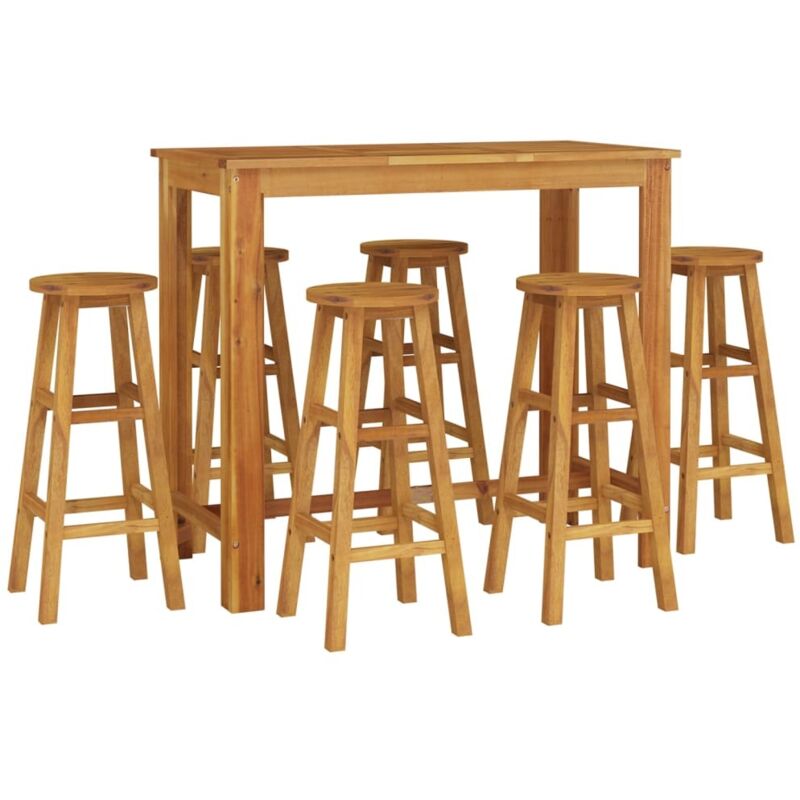 7 Piece Garden Bar Set Solid Wood Acacia Vidaxl
