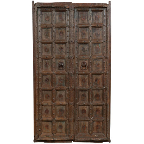 Solid wood and iron door for interior or exterior use old medieval