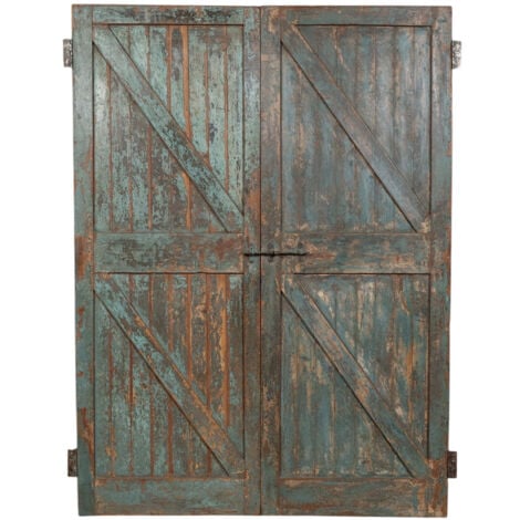 BISCOTTINI Solid wood and iron front door for interior or exterior use, old and medieval sliding