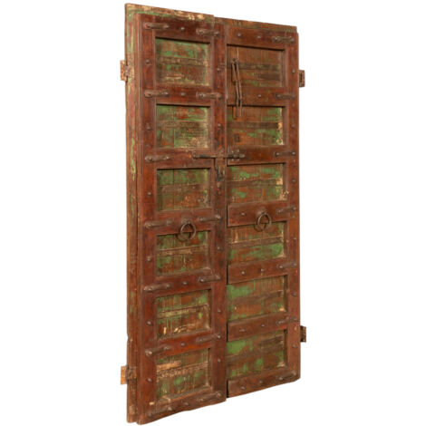 Solid wood and iron interior or exterior old mediaeval sliding door