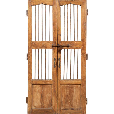 Solid wood and iron interior or exterior old medieval sliding door