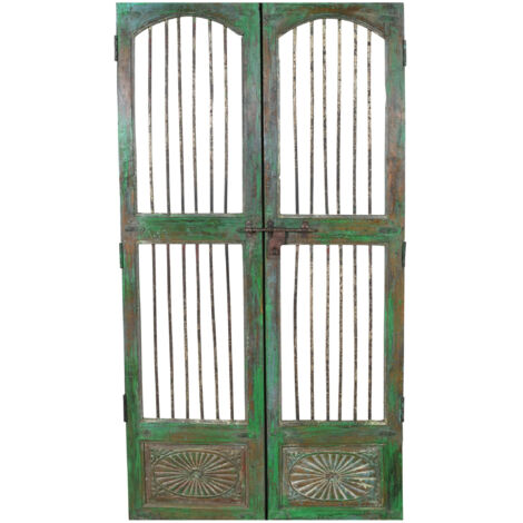 Solid wood and iron interior or exterior old medieval sliding door