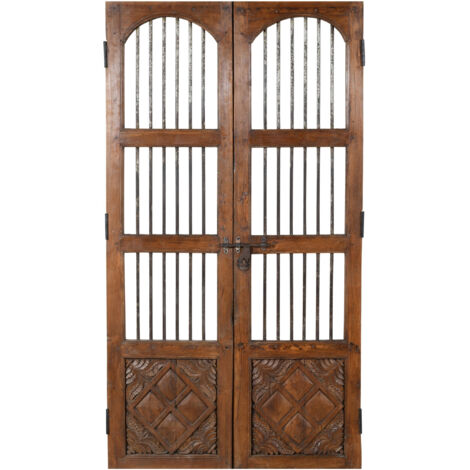 Solid wood and iron interior or exterior old medieval sliding door