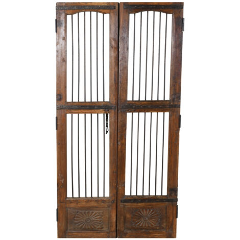 Solid wood and iron interior or exterior old medieval sliding door