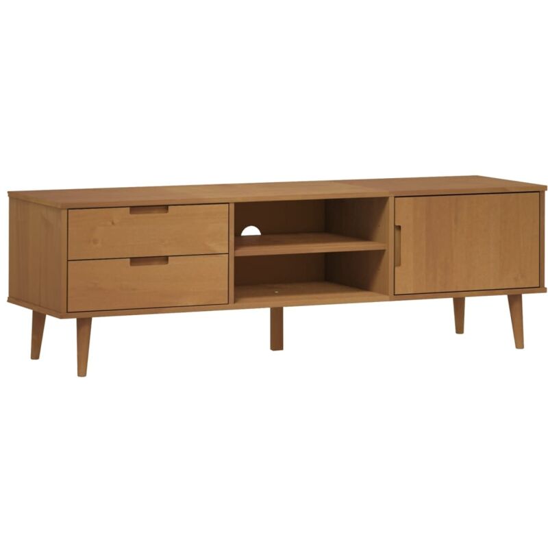 Tv Cabinet Molde Brown 158x40x49 Cm Solid Wood Pine Vidaxl