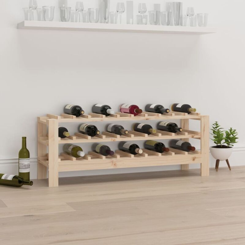 Vidaxl Wine Rack 109.5X30X42 Cm Solid Wood Pine, Brown