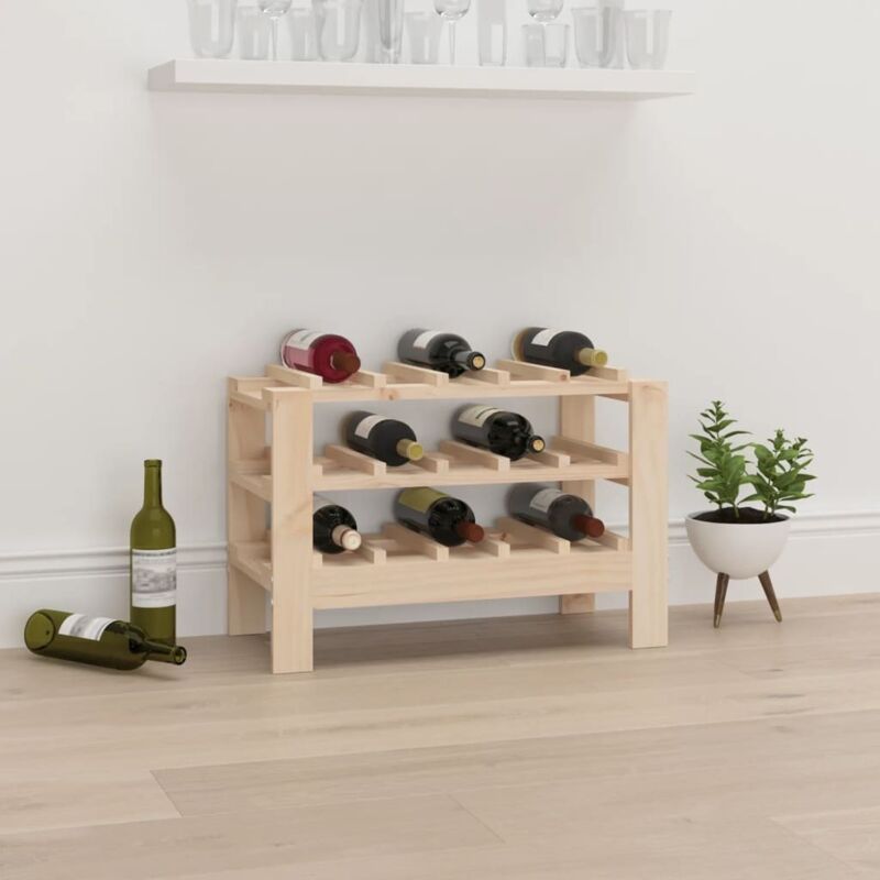 Vidaxl Wine Rack 61.5X30X42 Cm Solid Wood Pine, Brown