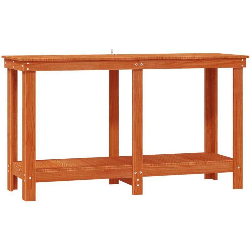 Work Bench Wax Brown 140 x 50 x 80 cm Solid Pine Wood vidaXL