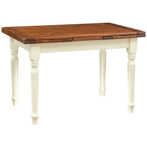 Solid wood table 120x80 cm Extendable table Dining and kitchen table Made in Italy Handcrafted Rectangular coffee table