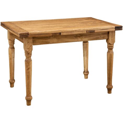 Solid wood table 120x80 cm Extendable table Dining and kitchen table Made in Italy Handcrafted Rectangular coffee table