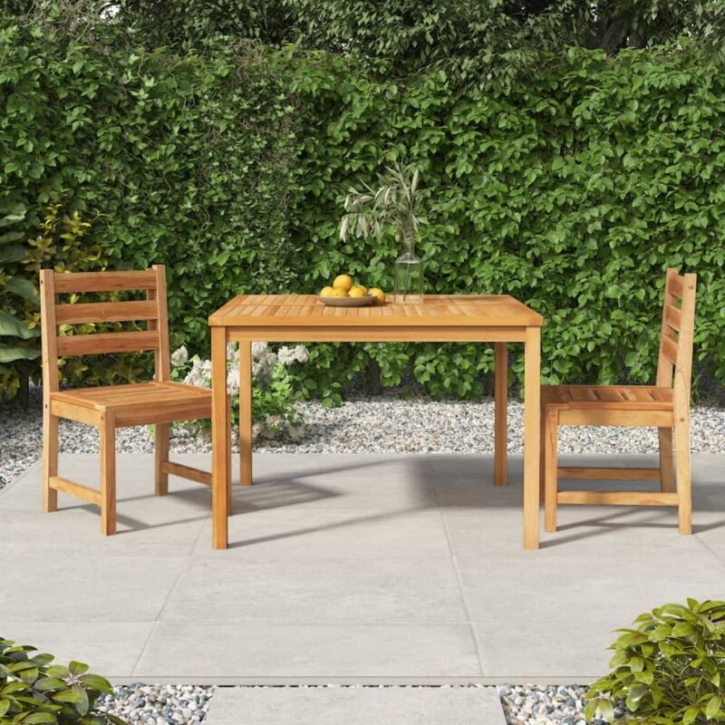 3 Piece Garden Dining Set Solid Wood Teak Vidaxl