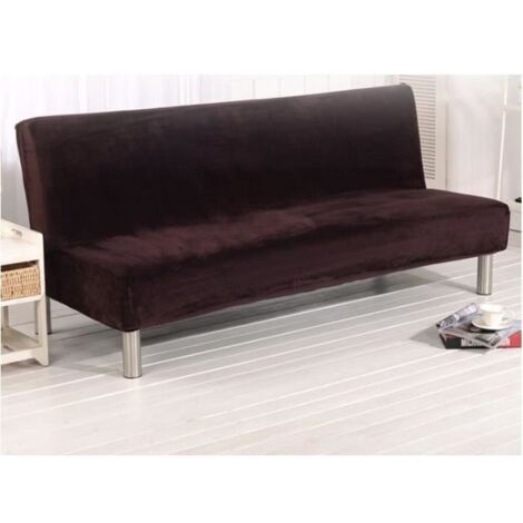 Solide Housse de Clic-Clac Extensible Housse de Canapé Sans Accoudoir Couverture pour Canapé (Marron)