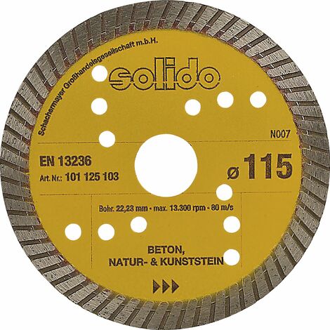 SOLIDO Diamant Trennscheibe 115 x 2.0 mm Beton Stein Baustellenmaterial