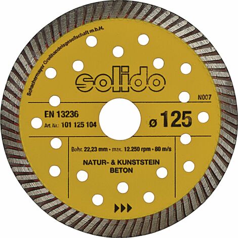 SOLIDO Diamant Trennscheibe 125 x 2.2 mm Beton Stein Baustellenmaterial