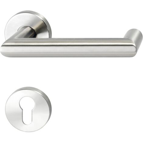 SOLIDO FH-Drückergarnitur SYLT - auf Rosette PZ, 35 - 45, Edelstahl matt