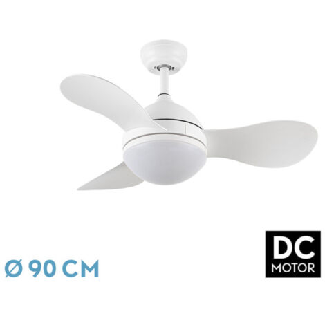 SOLIDO ventilatore dc 24w bianco 3 pale 91 cm 2640lm 3000k 4000k 6500k