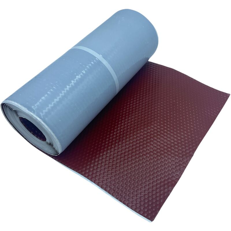 Solin Cerise auto-adhesif - Aluminium 30 cm x 5 m - Ral 8012 - en rouleau