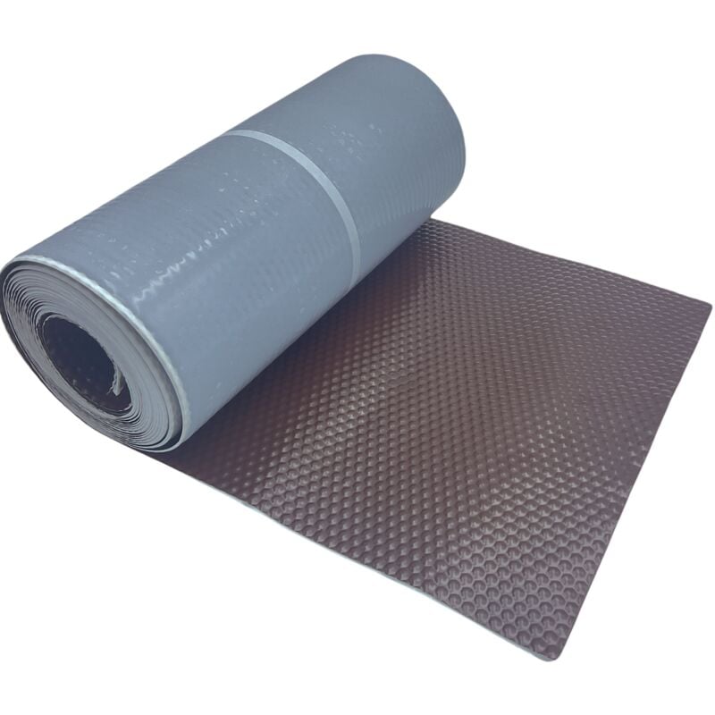 Solin Marron auto-adhesif - Aluminium 30 cm x 5 m - Ral 8017 - en rouleau