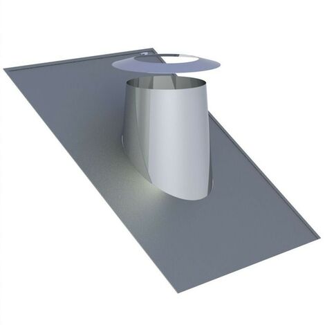Solin de toit Ø 150 mm avec bord en plomb pour inclinaison 26-35°