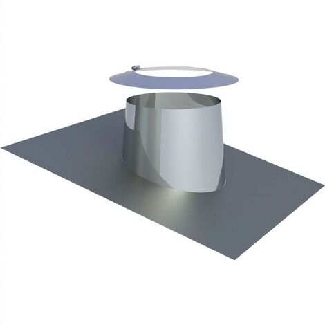 Solin de toit Ø 150 mm avec bord en plomb pour une inclinasison de 5-15°