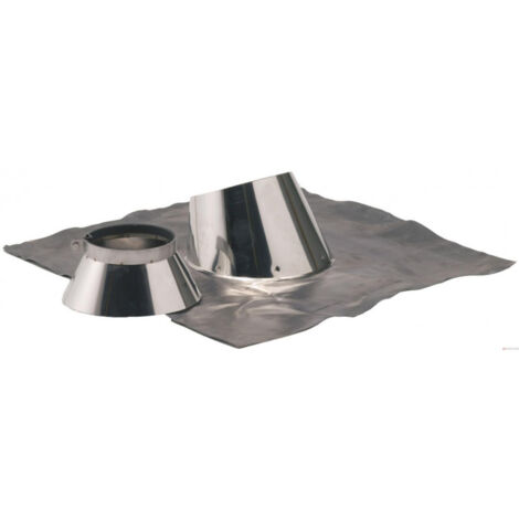 Solin de toit inox 30° à 45° Ø180/230mm – Collet Duoten pour chaudières étanches à granulés de bois – Installation sécurisée