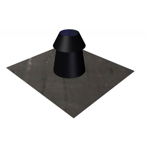 Solin de toit plat avec collet - Conduit double paroi DINAK Noir 80/125