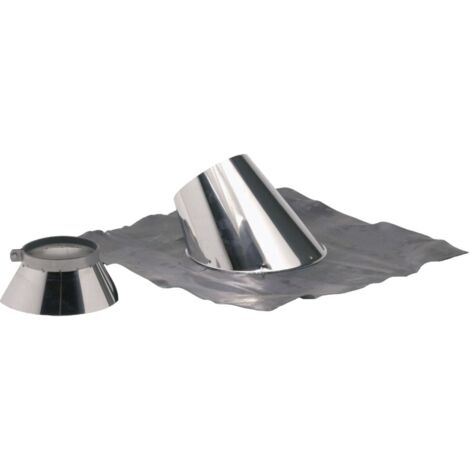 SOLIN INOX 5° à 30° Ø100/150 + collet avec bavette plomb 800x800