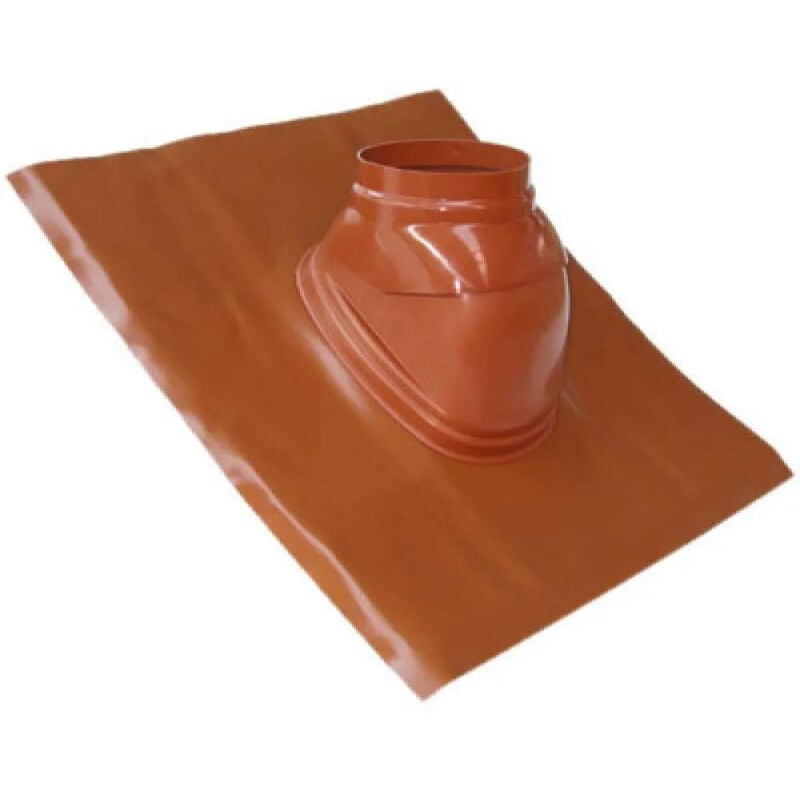 Pièce d'étanchéité de toiture t.e.n, solin plomb 25 à 45 brun orangé diamètre 60/100 et 80/125
