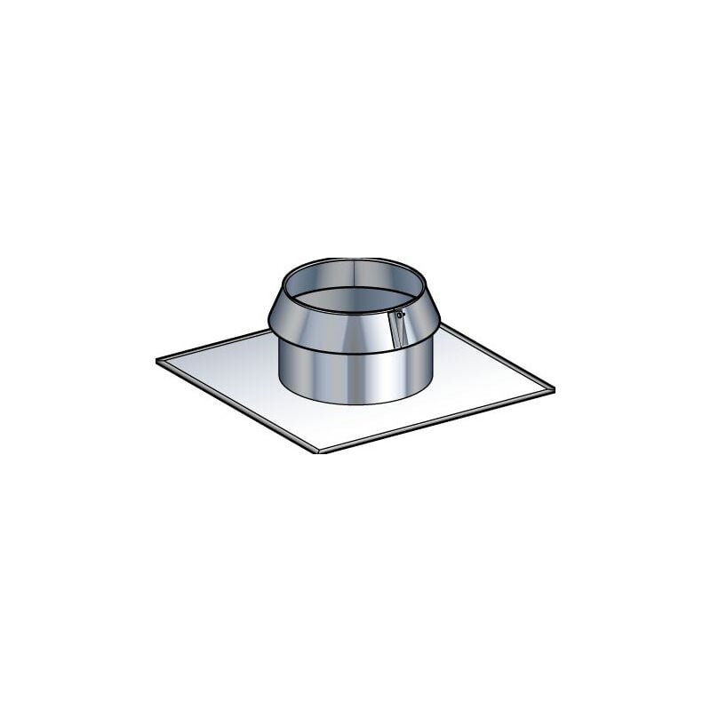 Solin toit plat collerette sio 180-230 Poujoulat Noir mat ral 9019 - 31999070-9019