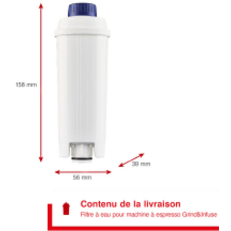 Solis Filtre Eau - 1 piece Grind & Infuse Compact 1018 - Duree de Vie 1 a 2 Mois - Plaisir Maximal du Cafe - Duree de Vie Plus Longue de la Machine a Espresso - Evite le Calcaire