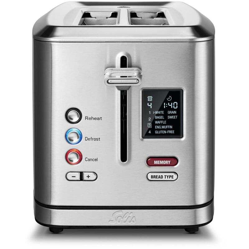 Solis Flex Toaster 8004 Sandwichera - Toster Griller - Función para bagels - Ranuras extra anchas - 7 programas - Incluye calentador de sándwich