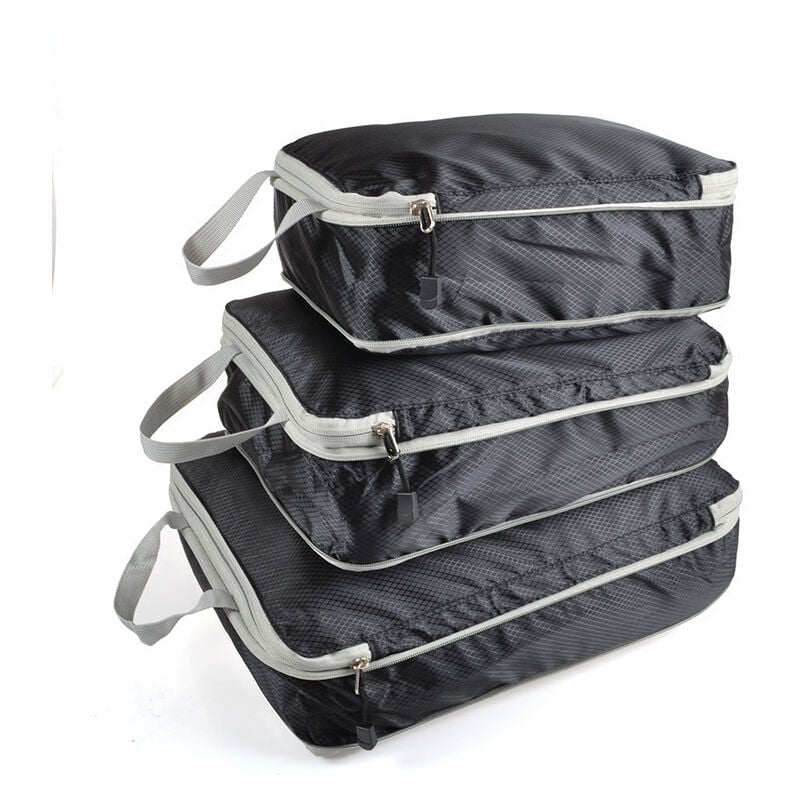 1 lot de sacs de rangement de voyage de grande capacité en nylon compressible étanche - Sollbry