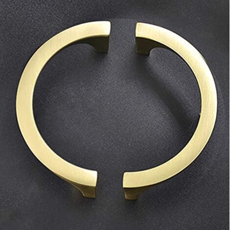 Sollbry 1 par de tiradores de armario: elegantes tiradores de cobre dorado con doble orificio para cajones, armarios y muebles de TV.