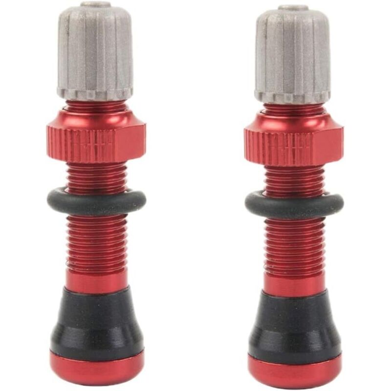 Sollbry - 1 par de válvulas de aire sin cámara de 40 mm para bicicletas sin cámara y mtb, vástago de válvula Schrader universal, base de 10 mm