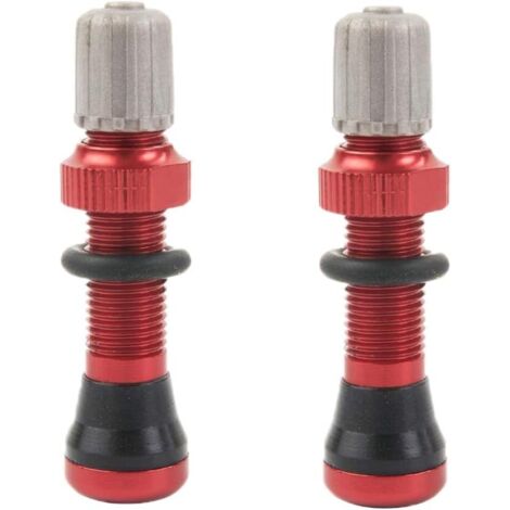 Sollbry 1 par de válvulas de aire sin cámara de 40 mm para bicicletas sin cámara y MTB, vástago de válvula Schrader universal, base de 10 mm